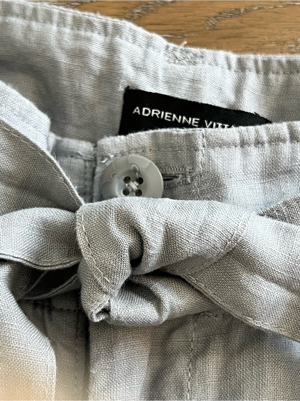 Adrienne Vittadini Light Gray Wide-Leg 100% Linen Pants Size 8 NWOT - Picture 6 of 11